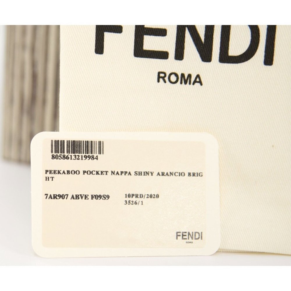 Fendi Peekaboo Pocket Large Coral Leather Flat Wallet Pouch NWT - Picture 4 of 8
